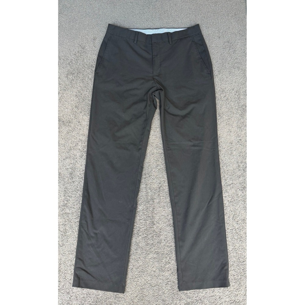 JM Haggar Mens Slim Fit Dress Pants Black Flat Front‎ Trousers 33x32